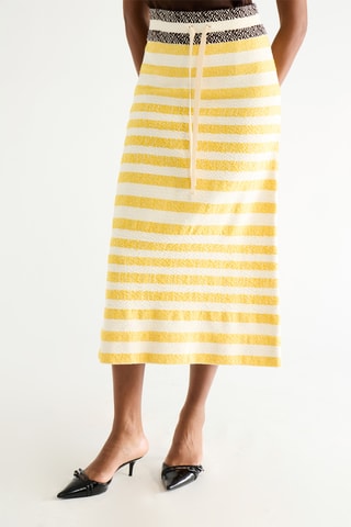 Jupe midi taille haute - Jaune