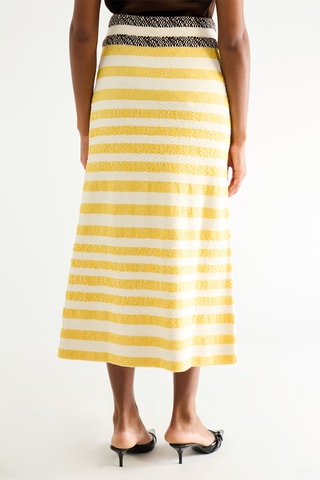 Jupe midi taille haute - Jaune