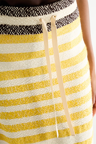 Jupe midi taille haute - Jaune