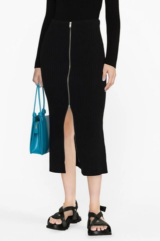 Jupe droite taille haute - Noir