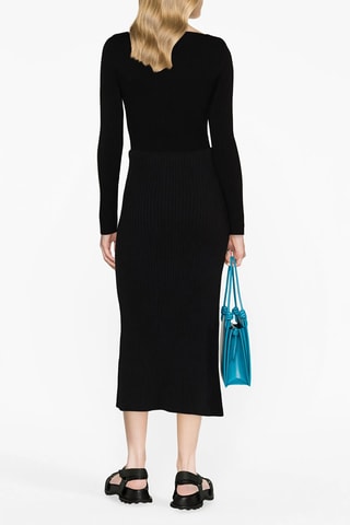 Jupe droite taille haute - Noir