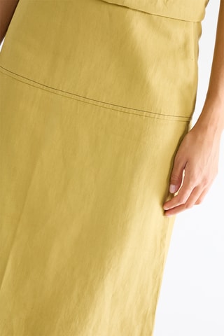 Jupe midi en lin - Jaune
