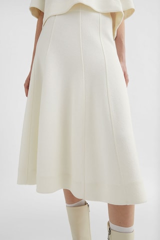 Jupe patineuse taille haute - Blanc