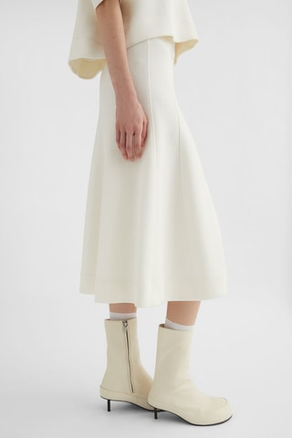 Jupe patineuse taille haute - Blanc