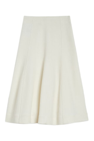 Jupe patineuse taille haute - Blanc