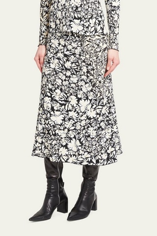 Jupe midi en lin - Bleu marine