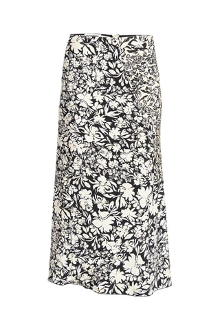 Jupe midi en lin - Bleu marine