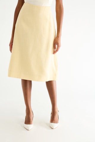 Jupe midi en soie - Jaune