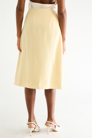 Jupe midi en soie - Jaune