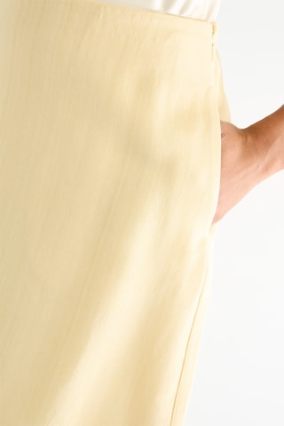 Jupe midi en soie - Jaune