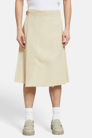 Jupe portefeuille en soie - Beige