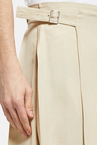 Jupe portefeuille en soie - Beige