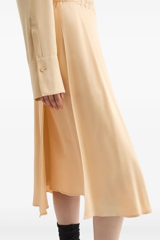 Jupe trapèze en laine - Beige