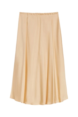 Jupe trapèze en laine - Beige