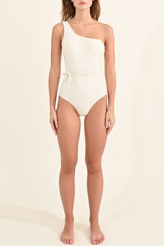 Maillot 1 pièce asymétrique - Blanc - Molly Bracken