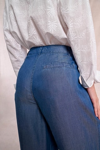 Pantalon taille haute - Bleu foncé