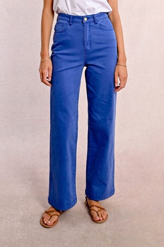 Pantalon droit taille haute - Bleu cobalt