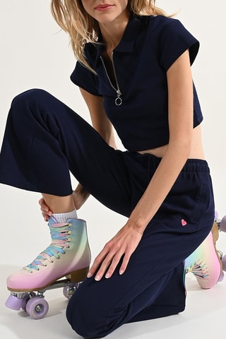 Pantalon taille haute - Bleu marine- Lili Sidonio