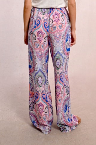 Pantalon taille haute - Blanc et rose - Molly Bracken