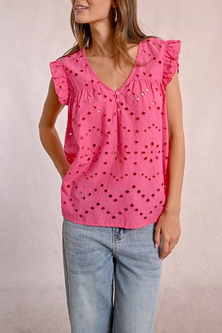 Top en broderie anglaise - Rose - Molly Bracken