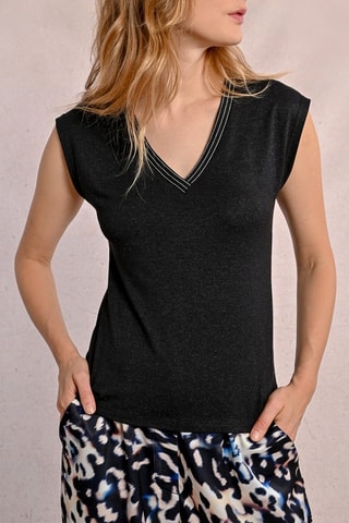 Top - Noir chiné