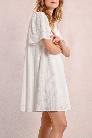 Robe droite en broderie anglaise - Ecru
