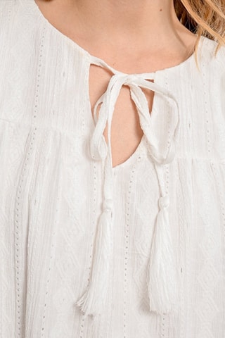 Robe droite en broderie anglaise - Ecru