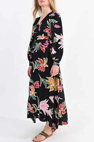 Robe longue - Noir et rose poudré - Molly Bracken