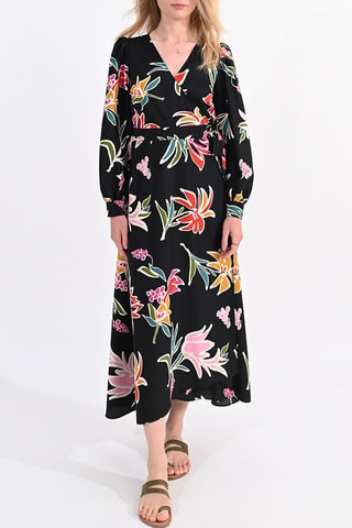 Robe longue - Noir et rose poudré - Molly Bracken