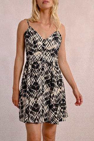 Vestido estilo patinadora - Bege e preto