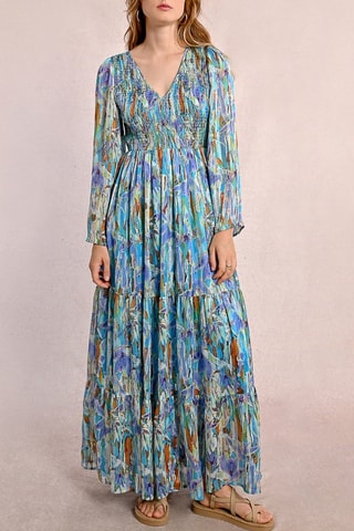 Robe longue - Turquoise et violet