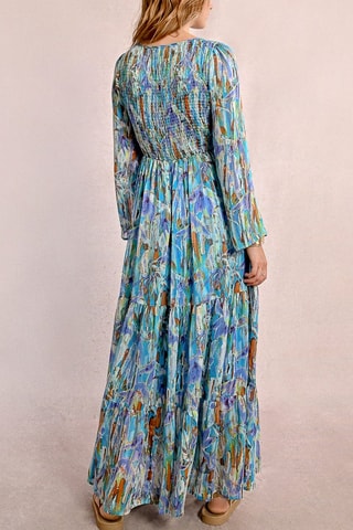 Robe longue - Turquoise et violet