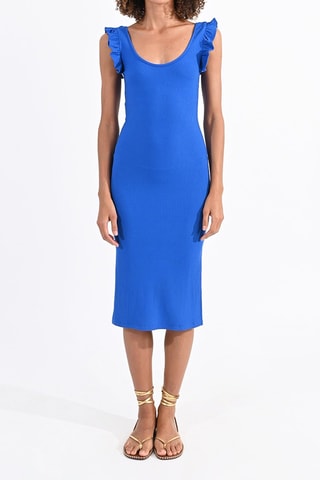 Robe fourreau - Bleu cobalt