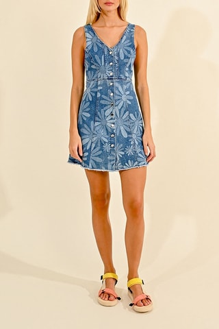 Robe trapèze en jean - Bleu