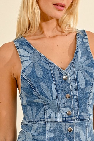 Robe trapèze en jean - Bleu