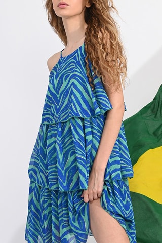 Robe volantée - Bleu roi- Lili Sidonio