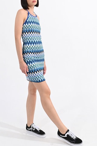 Robe fourreau - Bleu et écru- Lili Sidonio