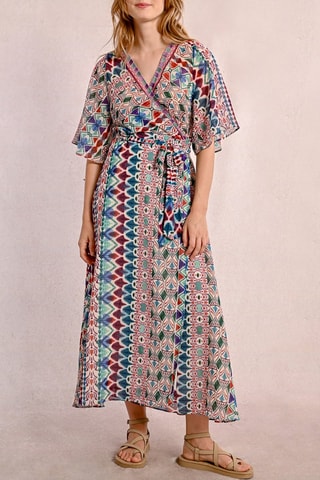 Robe portefeuille - Blanc et bordeaux - Molly Bracken