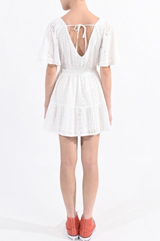 Robe patineuse en broderie anglaise - Blanc- Lili Sidonio
