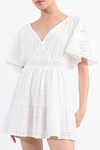 Robe patineuse en broderie anglaise - Blanc- Lili Sidonio