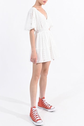Robe patineuse en broderie anglaise - Blanc- Lili Sidonio