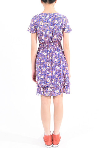 Robe patineuse - Bleu roi et corail- Lili Sidonio
