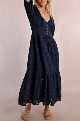 Vestido comprido - Azul-marinho