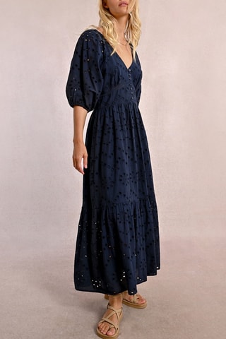 Vestido comprido - Azul-marinho