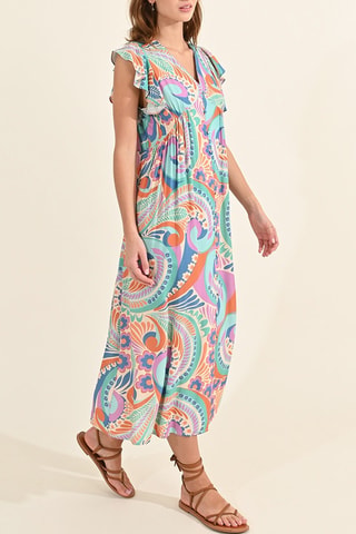 Robe chemise - Orange et vert d’eau - Molly Bracken