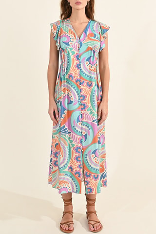 Robe chemise - Orange et vert d’eau - Molly Bracken