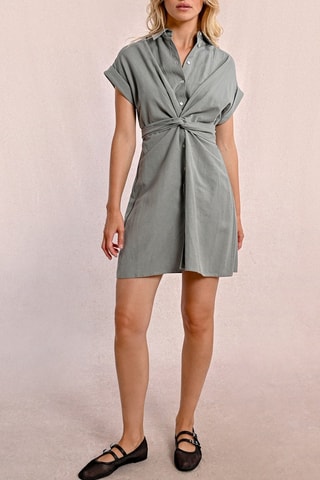 Robe chemise en lin - Kaki - Molly Bracken
