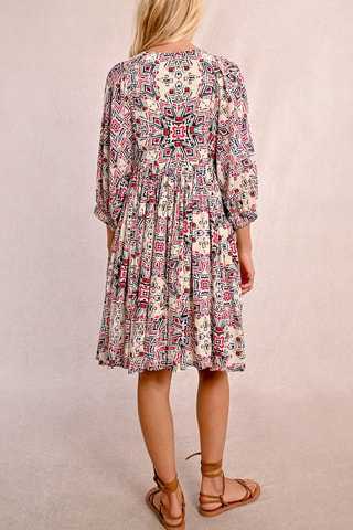 Robe droite - Ecru et rouge - Molly Bracken