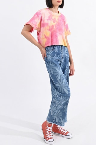 T-shirt tie and dye - Jaune et rose- Lili Sidonio