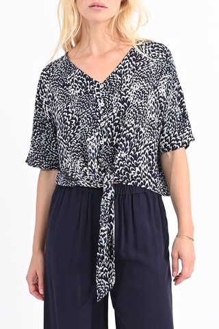 Blouse nouée - Bleu nuit - Molly Bracken